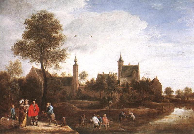 TENIERS, David the Younger A View of Het Sterckshof near Antwerp r Spain oil painting art